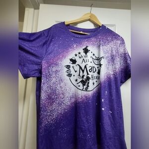 Purple Boho Alice Were All Mad Here Tee Sz 2XL